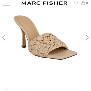 🌷Marc Fisher Tan Leather Square Toe Slide Size 7